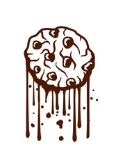 tropfen graffiti schokolade cookie keks schoko lecker hunger naschen essen süßigkeit gebäck clipart dick diät knabbern liebe