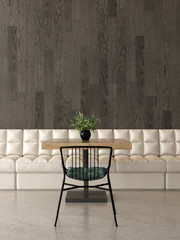 Interior design of a coffee shop, cafe. 3D rendering