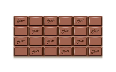 Schokoladentafel mit Logo, Tafel Schokolade, Zartbitter Schokolade,
Grafik Illustration isoliert auf weißem Hintergrund 