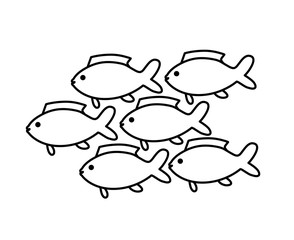 shoal fish animals isolated icon