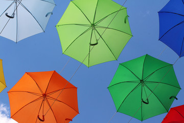 colorful umbrellas create a mood