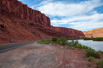 Iconic view of the Colorado River and the rock formation that surrounds it