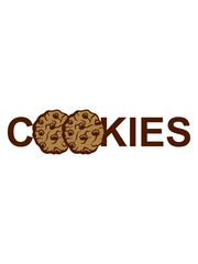 text logo design cookie keks schoko lecker hunger naschen essen süßigkeit gebäck clipart dick diät knabbern liebe