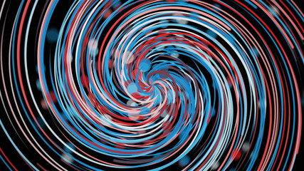 Many bright spiral particles lines, computer generated modern abstract background, 3d rendering