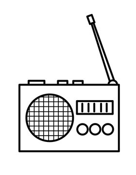 recommend clip art: ラジオ(線画)