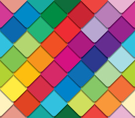 Colorful mosaic seamless pattern. Paper cut out pieces background.