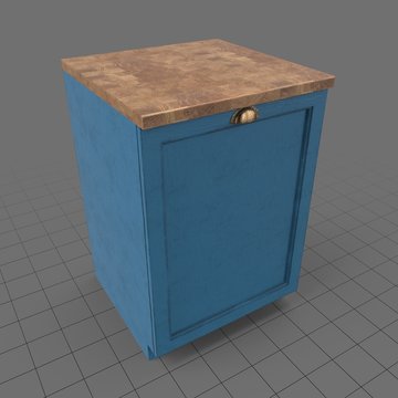 Square kitchen cabinet unit