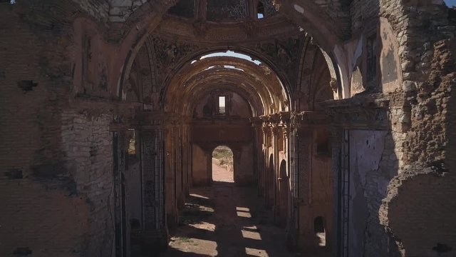 Inside Church Ruins Spanish Civil war