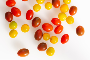 Top view of raw cherry tomatoes