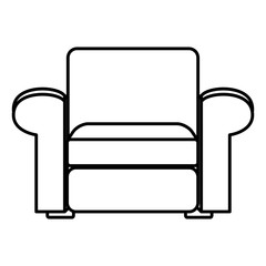 Sofa funiture isolated in black and white