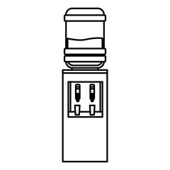Water dispenser isolated in black and white