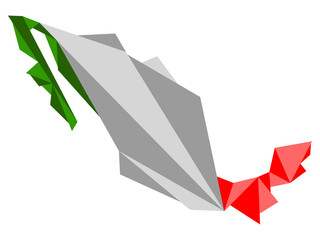 Low Poly style map of Mexico. Vector illustration design