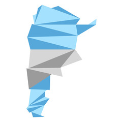 Low Poly style map of Argentina. Vector illustration design