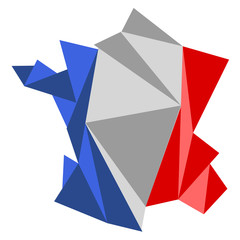 Low Poly style map of France. Vector illustration design