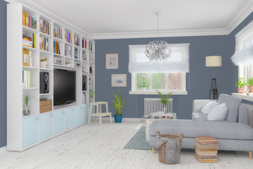 Skandinavische, nordische Wohnung - Wohnzimmer