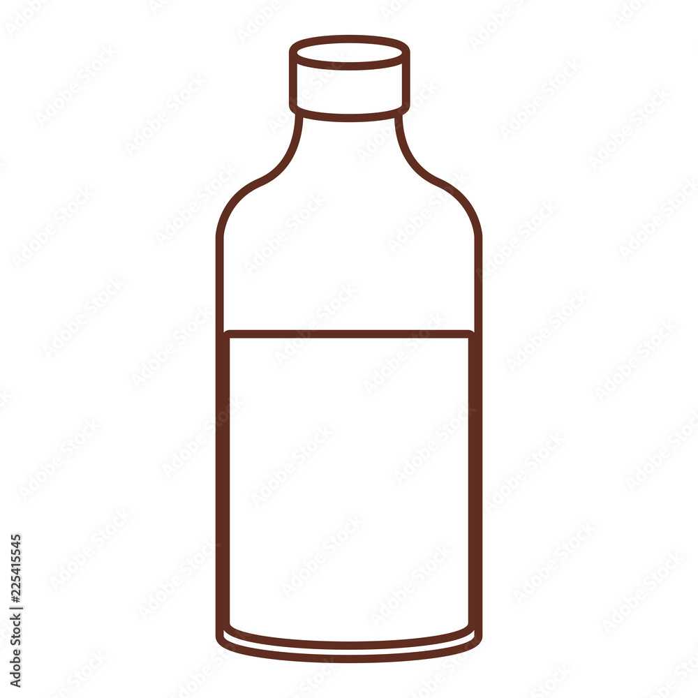 Sticker milk bottle isolated