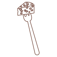 Cheese on fork