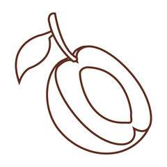 Peach half cut fruit