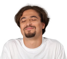 Obraz premium Portret przystojny młodzieniec na białym tle