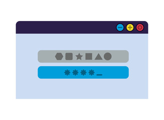 window with password isolated icons