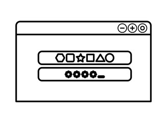 window with password isolated icons
