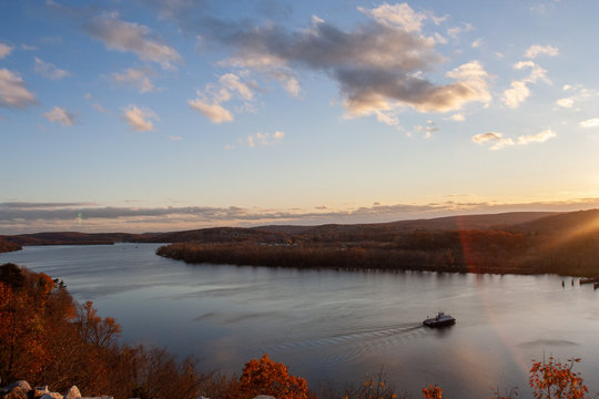 Autumn landscape with river
