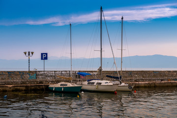 Ohrid,Macedonia-boats in the harbor