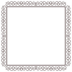 Square gray frame with celtic motives.  Vector illustration isolated on white background.