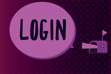 Conceptual hand writing showing Login. Business photo showcasing Entering website Blog using username and password Registration.