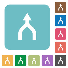 Merge arrows up rounded square flat icons