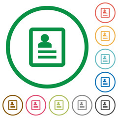 Contacts flat icons with outlines