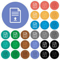 Upload document round flat multi colored icons