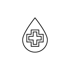 Obraz premium blood drop icon. Element of blood donation for mobile concept and web apps illustration. Thin line icon for website design and development, app development