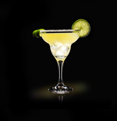 Margarita - Popular Drink on a black background