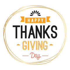 Happy Thanksgiving day typography.