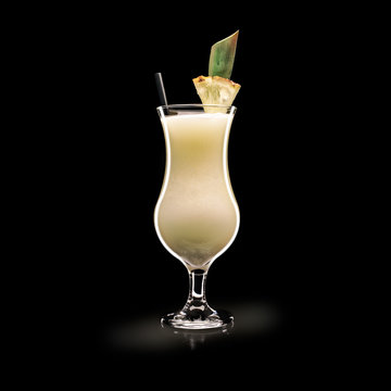 Pina Colada - Popular Drink on a black background