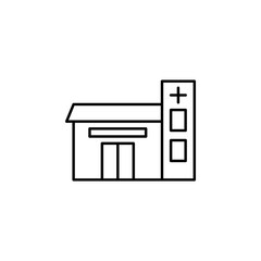 building, clinic, hospital icon. Element of hospital building for mobile concept and web apps illustration. Thin line icon for website design and development, app development