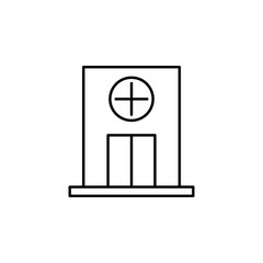 building, clinic, hospital icon. Element of hospital building for mobile concept and web apps illustration. Thin line icon for website design and development, app development