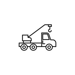 Naklejka premium crane vehicle icon. Element of construction machine icon for mobile concept and web apps. Thin line crane vehicle icon can be used for web and mobile