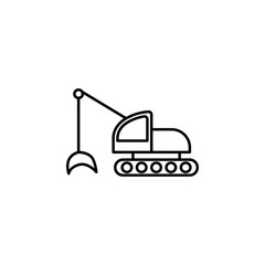 caterpillar excavator icon. Element of construction machine icon for mobile concept and web apps. Thin line caterpillar excavator icon can be used for web and mobile