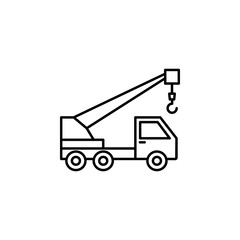 crane vehicle icon. Element of construction machine icon for mobile concept and web apps. Thin line crane vehicle icon can be used for web and mobile