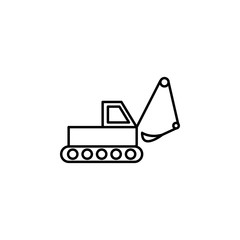 caterpillar excavator icon. Element of construction machine icon for mobile concept and web apps. Thin line caterpillar excavator icon can be used for web and mobile