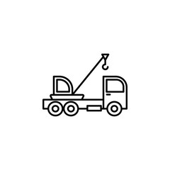 Fototapeta na wymiar crane vehicle icon. Element of construction machine icon for mobile concept and web apps. Thin line crane vehicle icon can be used for web and mobile