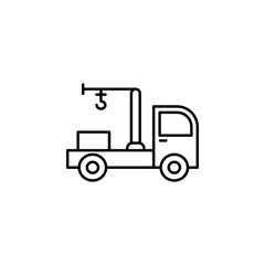 crane vehicle icon. Element of construction machine icon for mobile concept and web apps. Thin line crane vehicle icon can be used for web and mobile