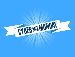 Cyber Monday Sale bright ribbon message