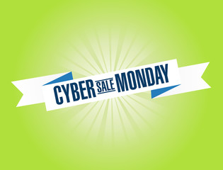Cyber Monday Sale bright ribbon message