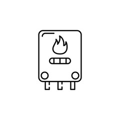 central heating, gas boiler icon. Element of temperature control equipment for mobile concept and web apps illustration. Thin line icon for website design and development