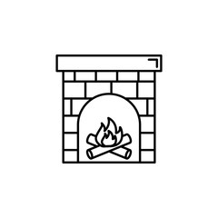 fireplace, furnace icon. Element of temperature control equipment for mobile concept and web apps illustration. Thin line icon for website design and development