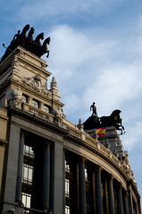Fototapeta na wymiar Quadriga Statues - Madrid - Spain