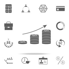 an increase in kopecks icon. Finance icons universal set for web and mobile
